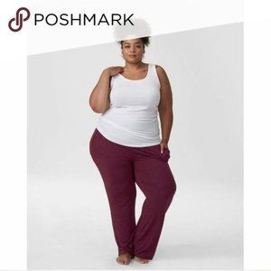 Universal Standard Mola Lounge Pant Burgundy Pima Cotton Blend SZ 10 / 12